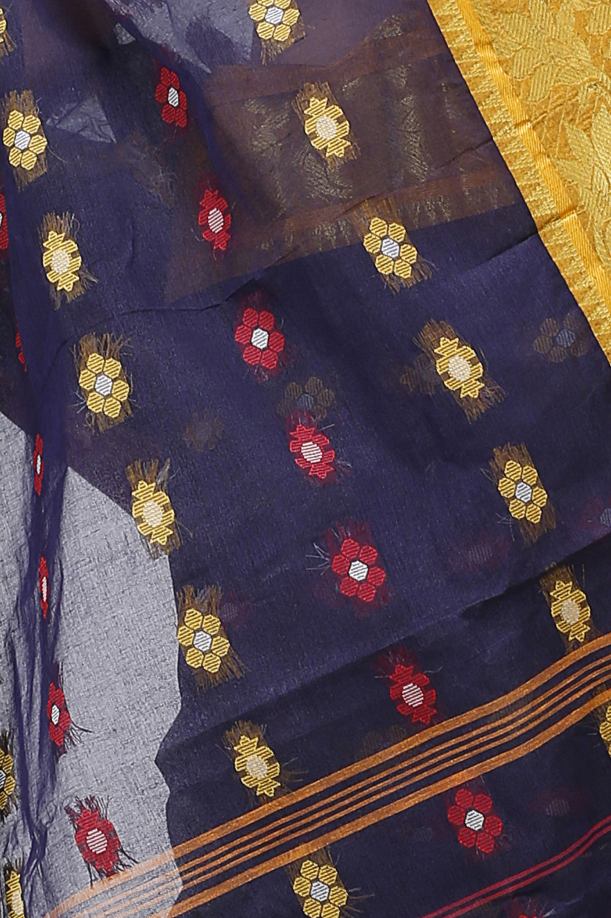 Naby Blue Pure Cotton Dui_Has Tant Saree (868)